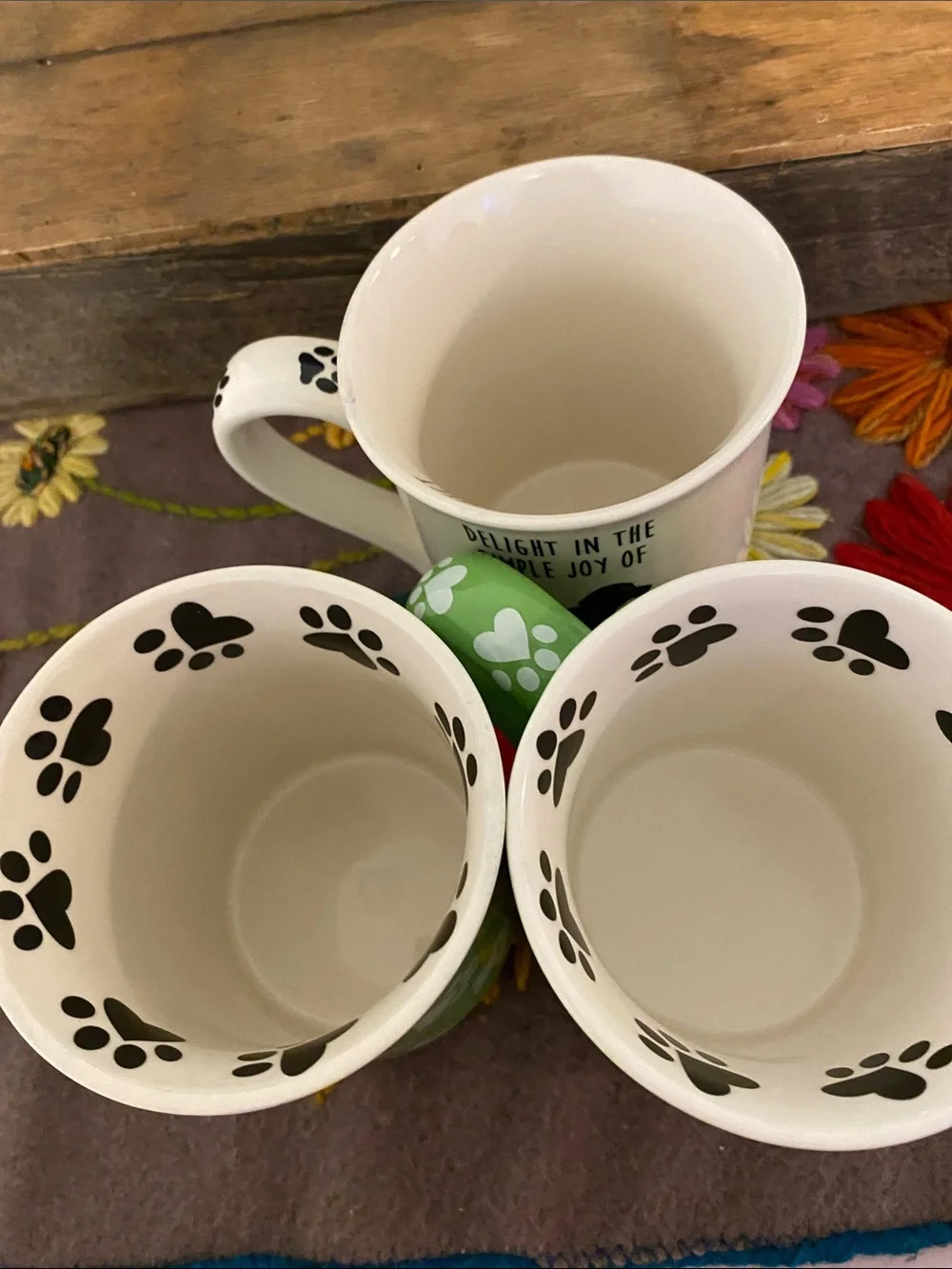 Green Paw Print Ceramic Mug - 